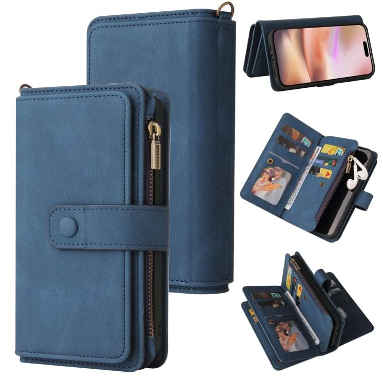 Skin Feel Multi Card Slots Zipper Wallet Leather Phone Case