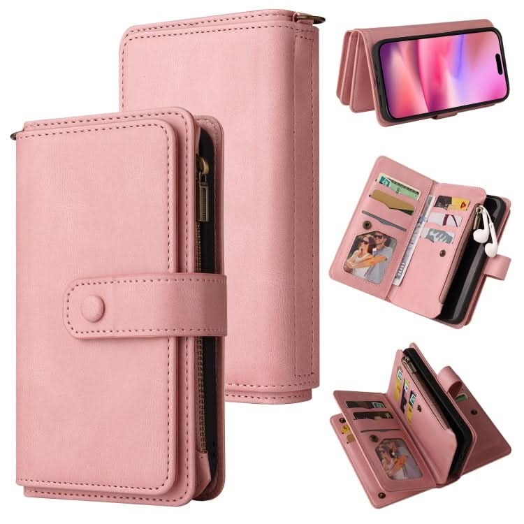 Skin Feel Multi Card Slots Zipper Wallet Leather Phone Case