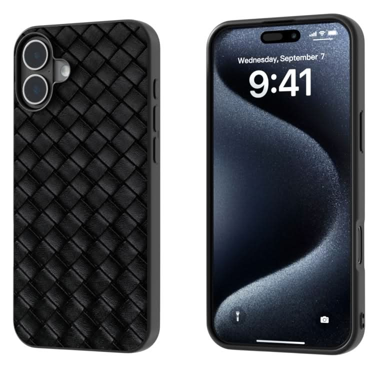 Black Frame Woven Texture PU Phone Case, Series 2