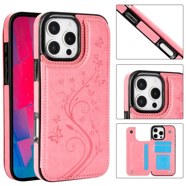 Double Buckle Butterfly Embossing PU Phone Case, Series 2