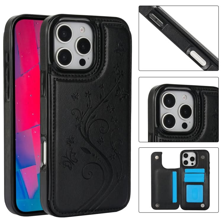 Double Buckle Butterfly Embossing PU Phone Case, Series 2