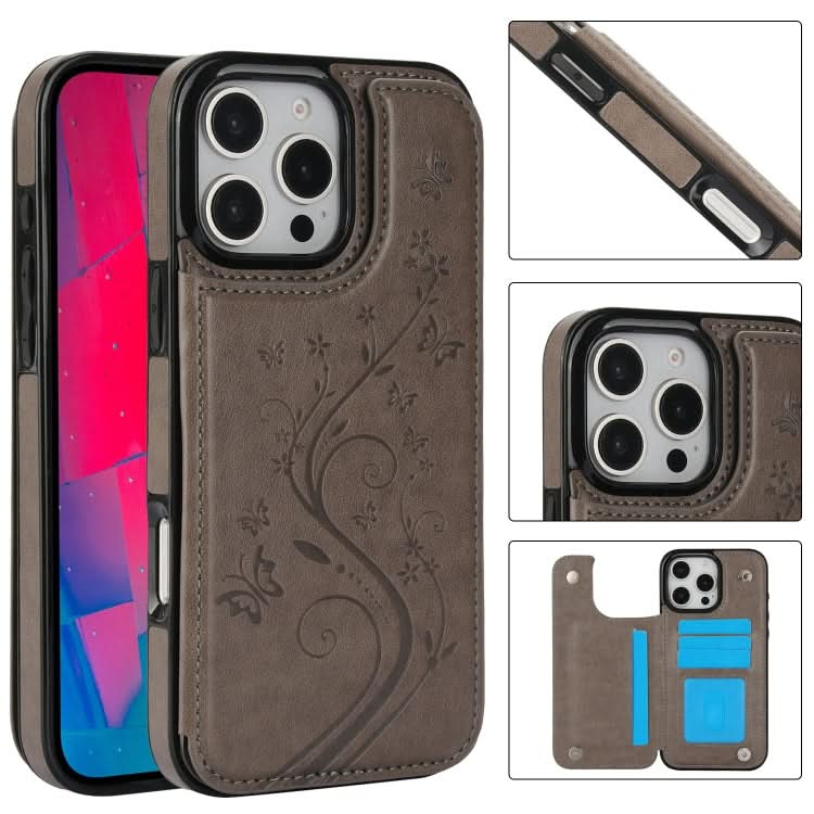 Double Buckle Butterfly Embossing PU Phone Case, Series 2