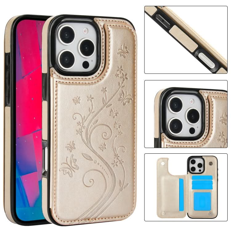 Double Buckle Butterfly Embossing PU Phone Case, Series 2