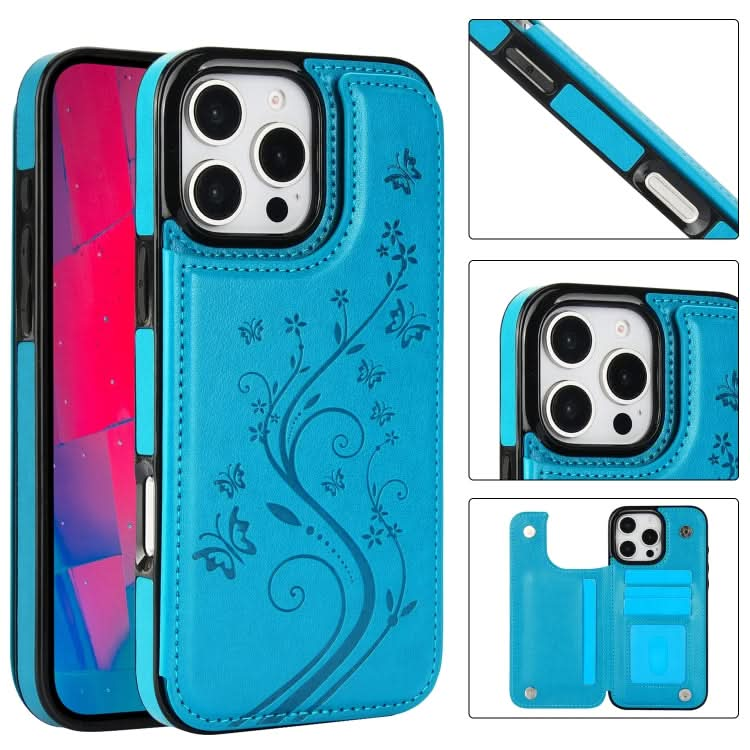 Double Buckle Butterfly Embossing PU Phone Case, Series 2