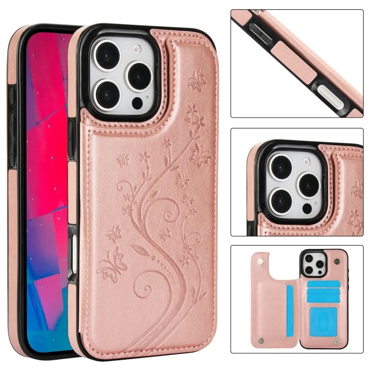 Double Buckle Butterfly Embossing PU Phone Case, Series 2