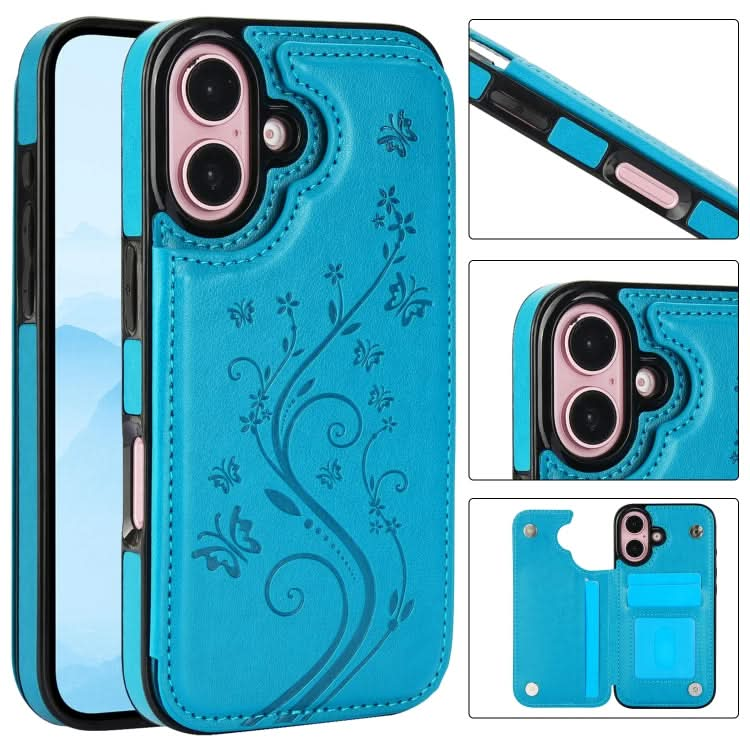 Double Buckle Butterfly Embossing PU Phone Case, Series 1