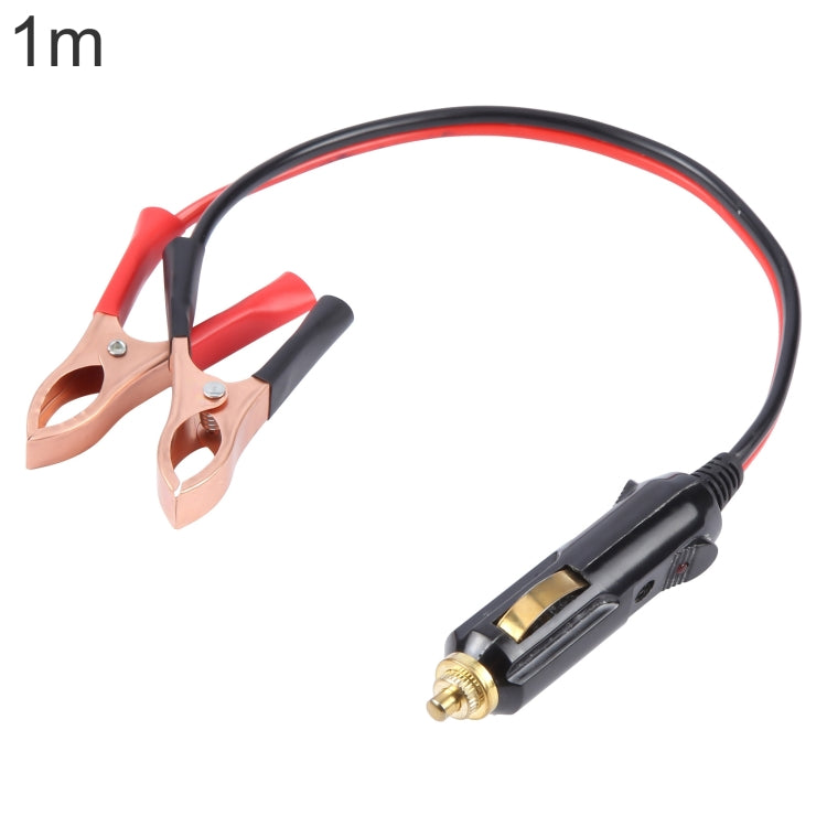 1m Car Battery Charging Crocodile Clip to Cigarette Lighter Connection Cable