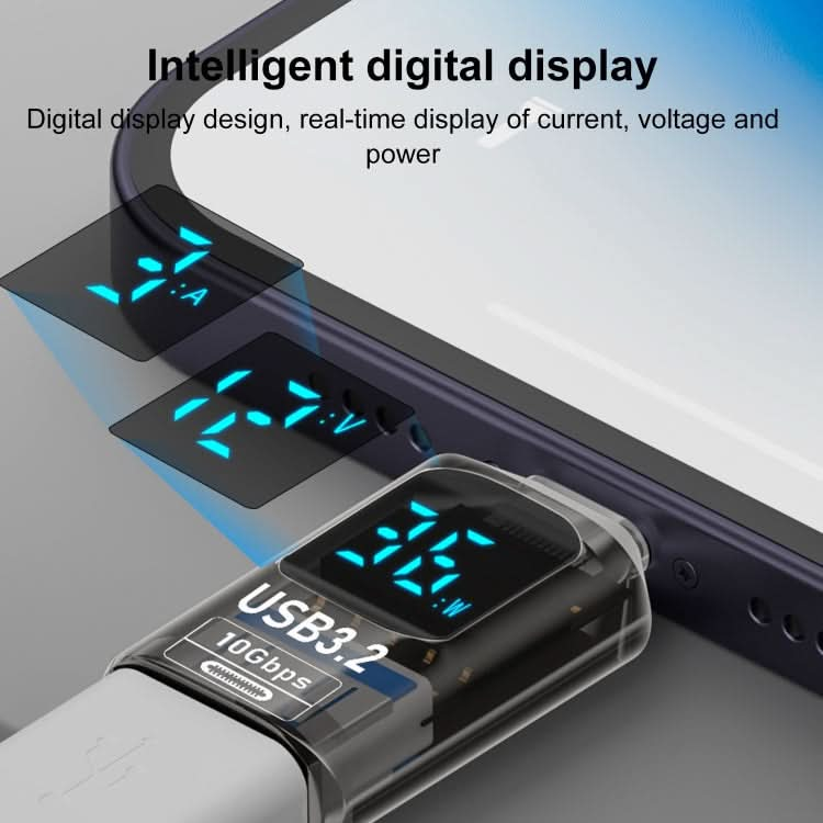 60W 10Gbps Intelligent Digital Display Fast Charge Adapter