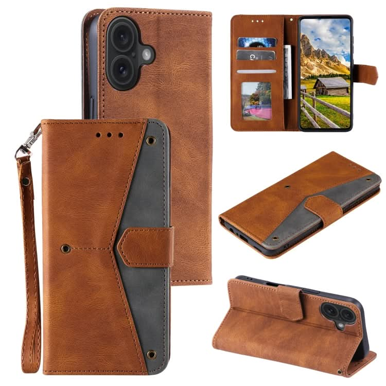 Nail Skin Feel Stitching Calf Texture Leather Phone Case