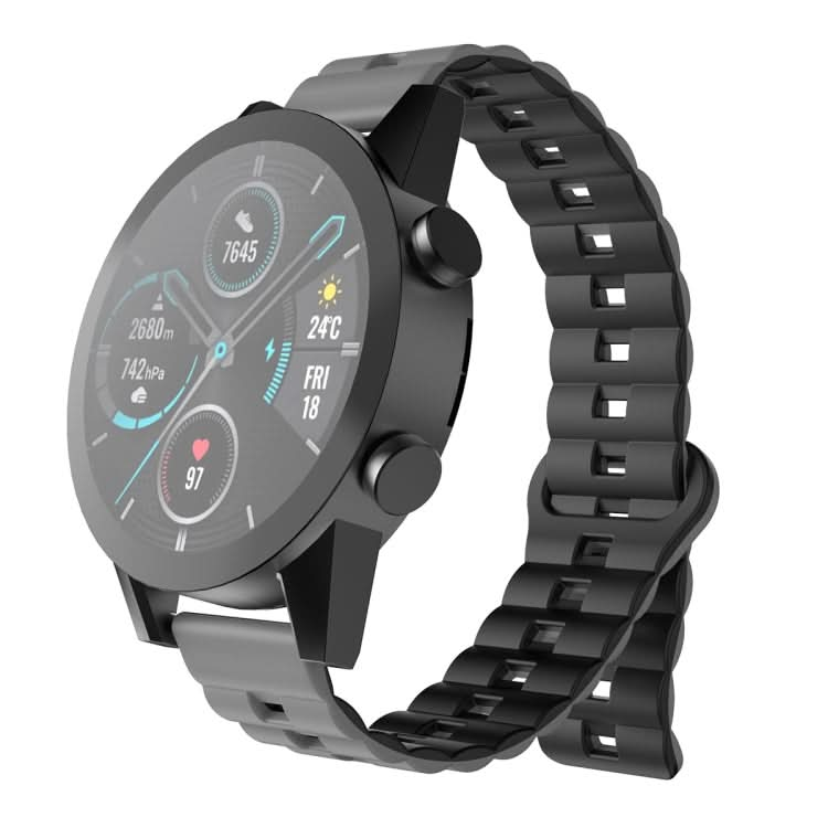 Reverse Buckle Two Color Magnetic Silicone Watch Band