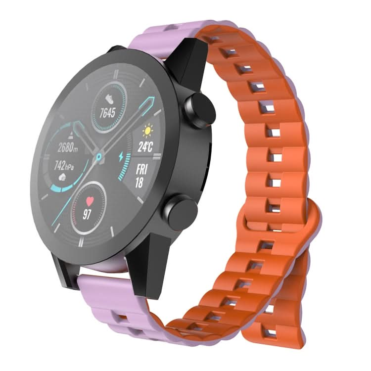 Reverse Buckle Two Color Magnetic Silicone Watch Band