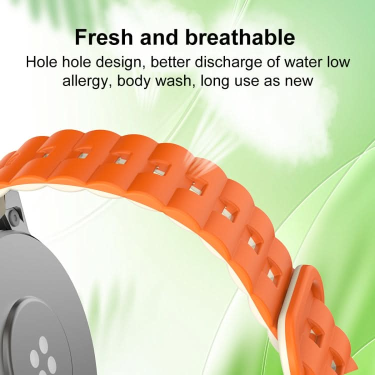 Reverse Buckle Two Color Magnetic Silicone Watch Band