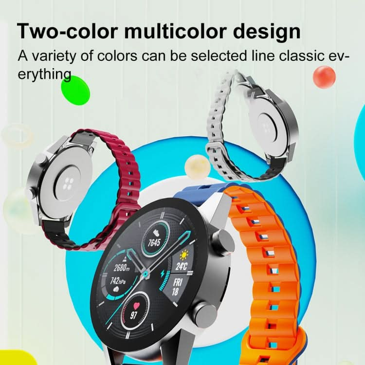 Reverse Buckle Two Color Magnetic Silicone Watch Band