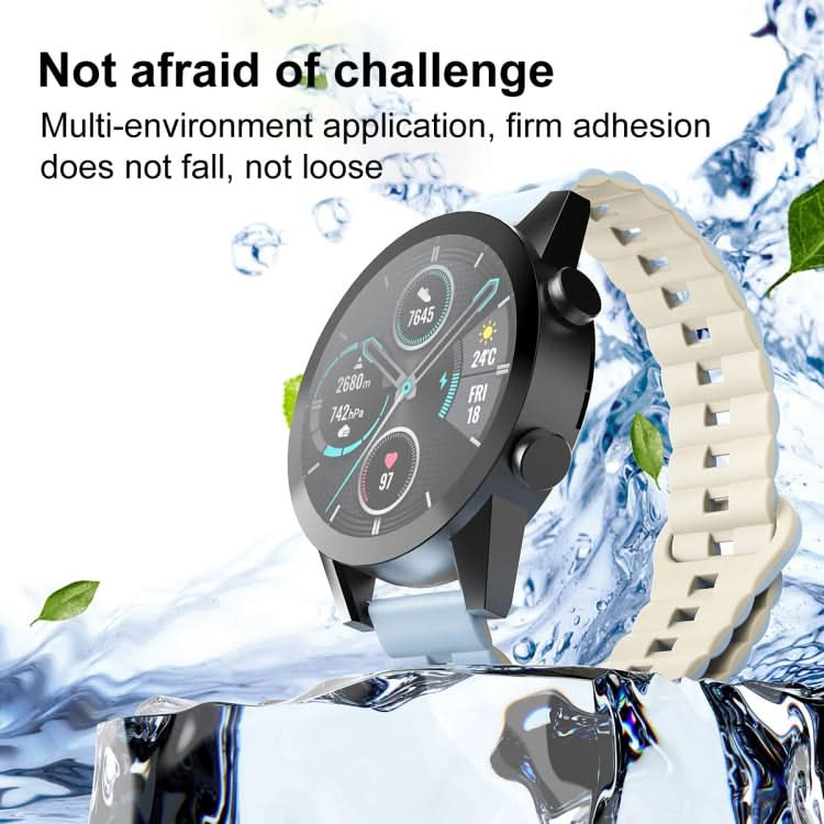 Reverse Buckle Two Color Magnetic Silicone Watch Band