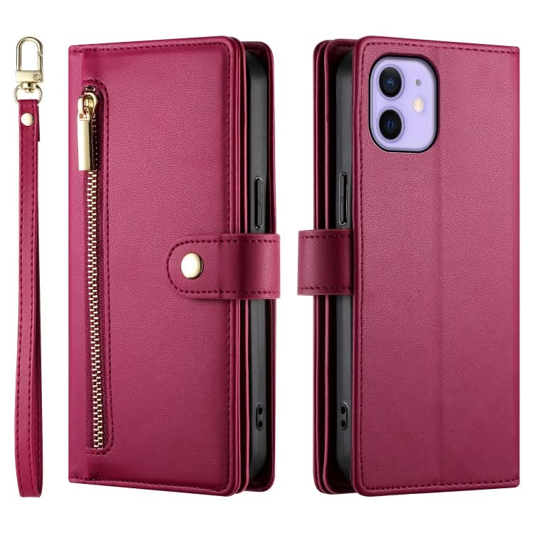 Nine Card-slot Zipper Wallet Bag Leather Phone Case, Series 3