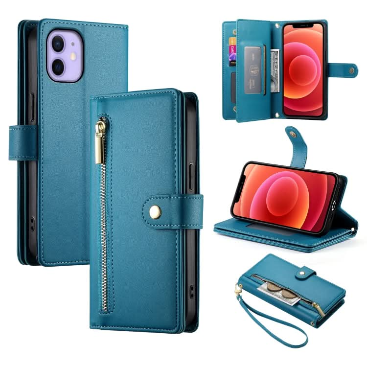 Nine Card-slot Zipper Wallet Bag Leather Phone Case, Series 3