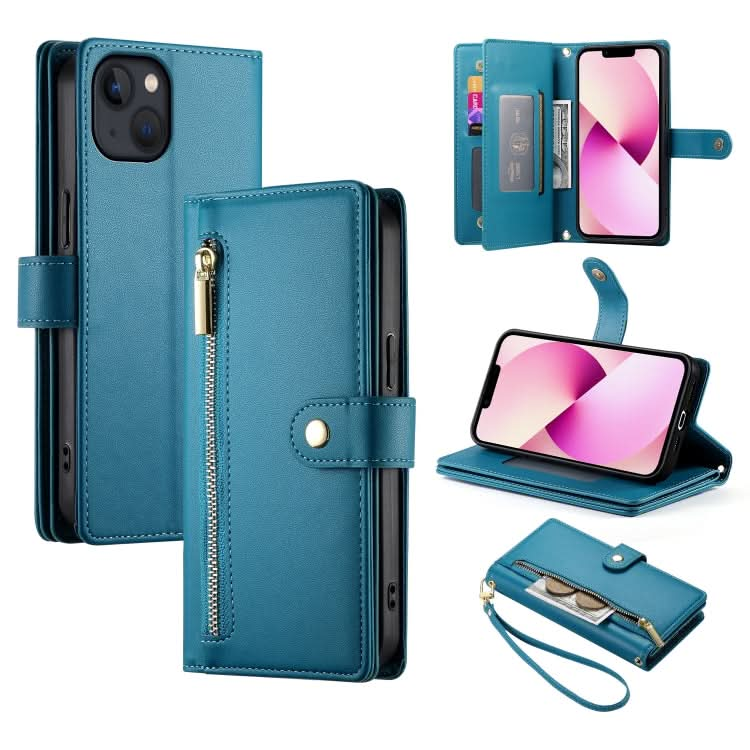 Nine Card-slot Zipper Wallet Bag Leather Phone Case, Series 4