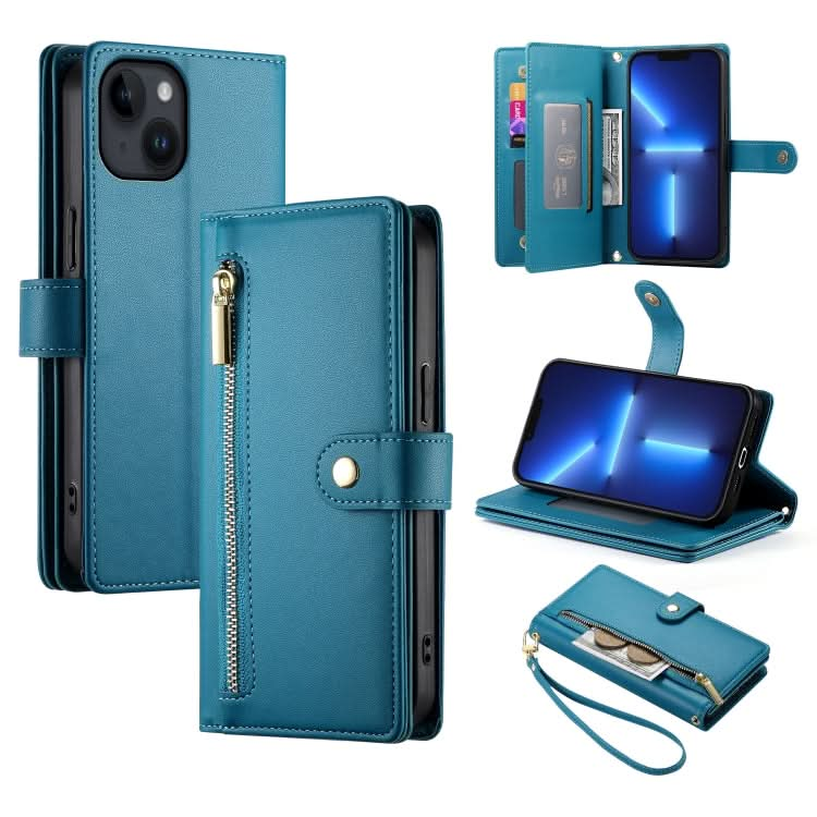 Nine Card-slot Zipper Wallet Bag Leather Phone Case, Series 4