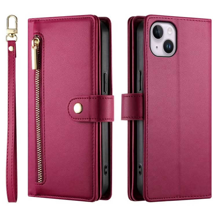 Nine Card-slot Zipper Wallet Bag Leather Phone Case, Series 5