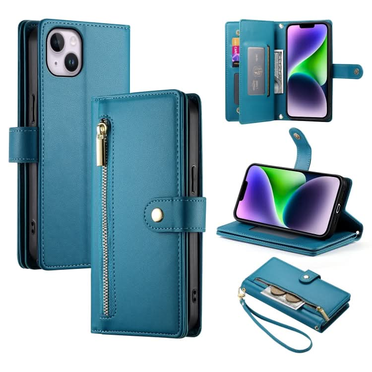 Nine Card-slot Zipper Wallet Bag Leather Phone Case, Series 5