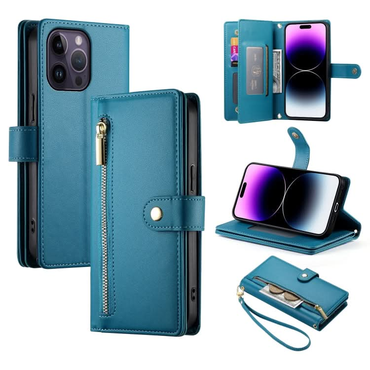 Nine Card-slot Zipper Wallet Bag Leather Phone Case, Series 4