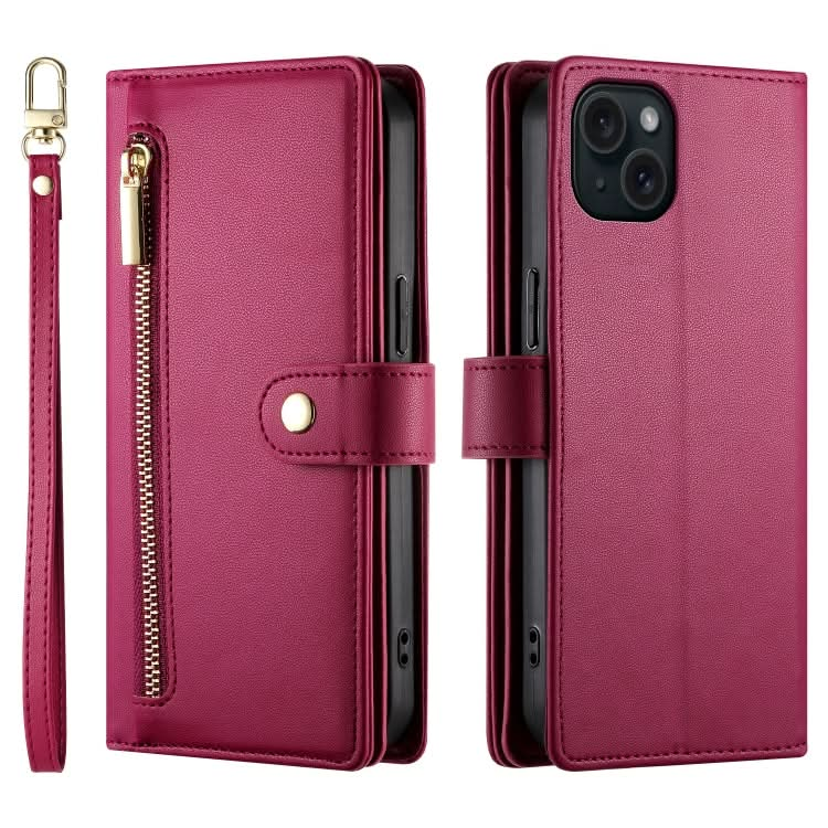 Nine Card-slot Zipper Wallet Bag Leather Phone Case, Series 4