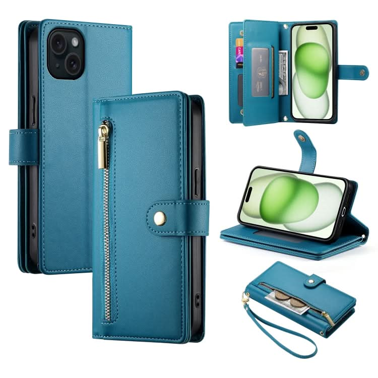 Nine Card-slot Zipper Wallet Bag Leather Phone Case, Series 4