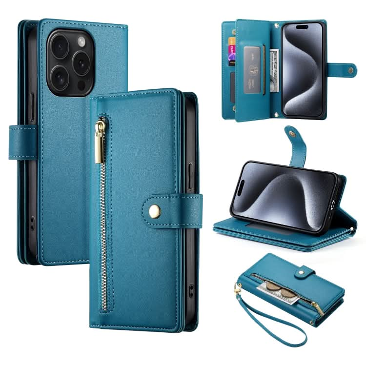 Nine Card-slot Zipper Wallet Bag Leather Phone Case, Series 3