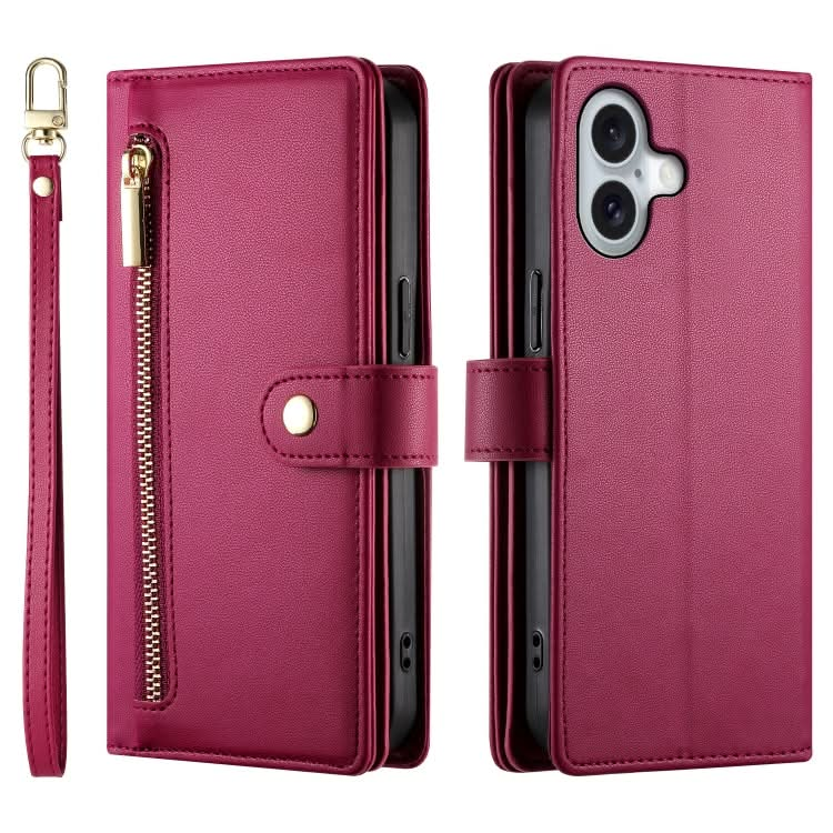 Nine Card-slot Zipper Wallet Bag Leather Phone Case, Series 2