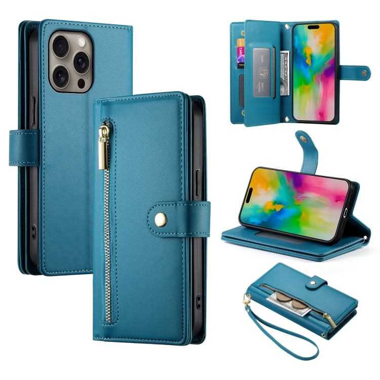 Nine Card-slot Zipper Wallet Bag Leather Phone Case, Series 5