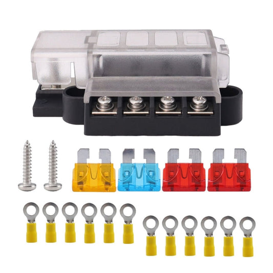 4 Way Fuse Block with 16pcs Terminals