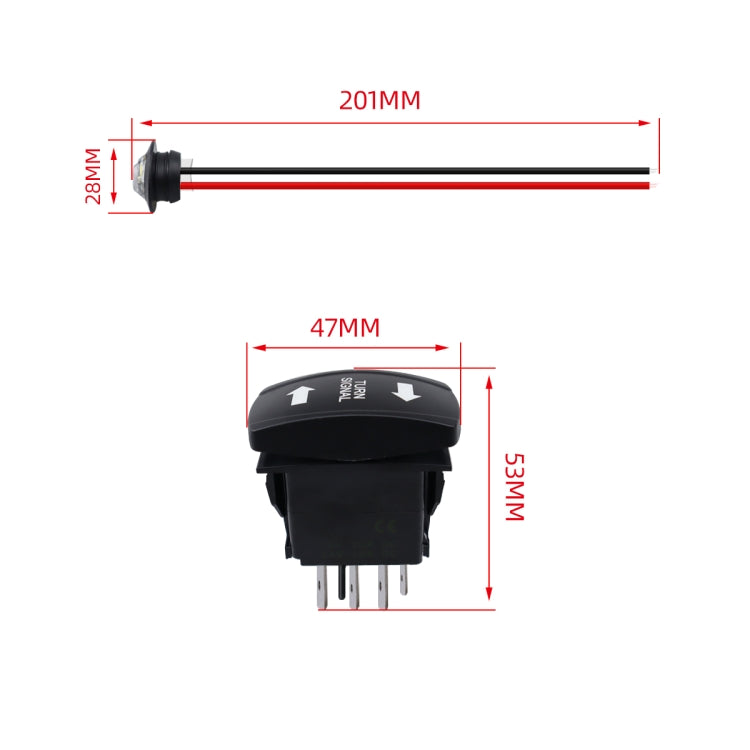 ATV UTV Turn Signal Fault Light Horn Wiring Harness Kit with Rocker Switch