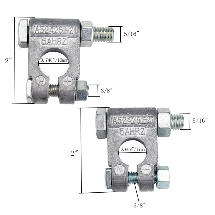 Car Positive & Negative Battery Connector Zinc Alloy Battery Clamp with 4pcs SC Terminals