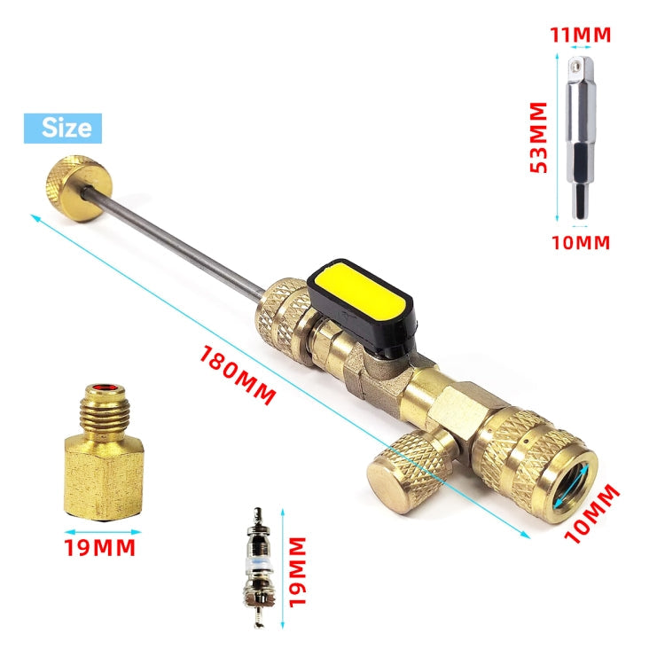 32pcs / Set T6 Air Conditioning Valve Core Remover Installer Tool with Dual Size SAE 1/4 and 5/16 Ports-Reluova