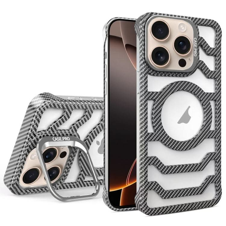 Borderless Carbon Fiber Lens Protection Bracket MagSafe Phone Case, Series 3