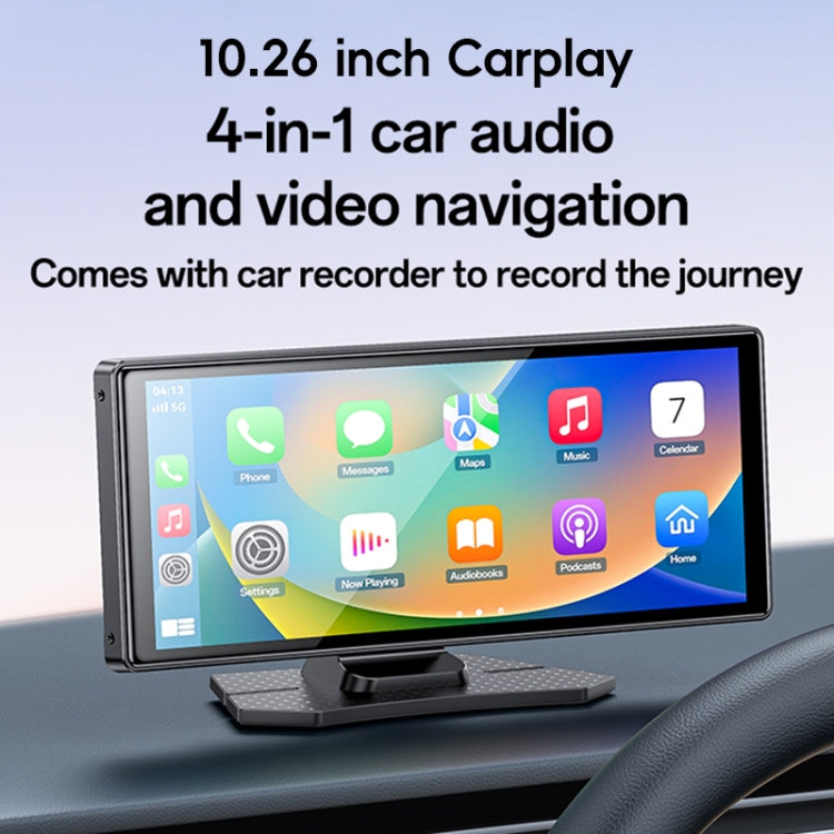 Yesido KM19 10.26 inch Center Console CarPlay Portable Car Video Navigation with Driving Recorder