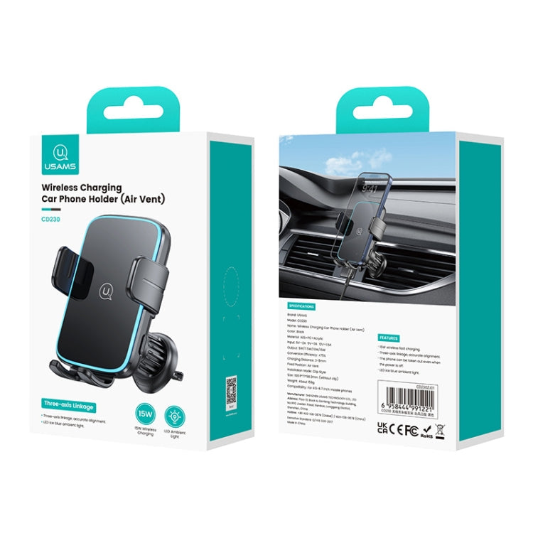 USAMS CD230 15W Accurate Aligment Wireless Charging Car Phone Holder with Suction Cup ÎҵÄÉ̵ê