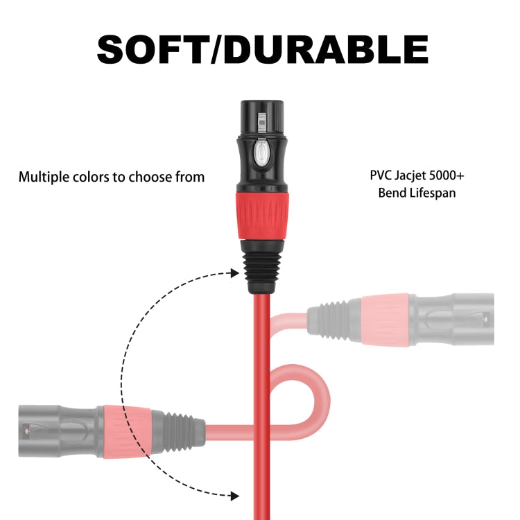 4 Color / Set JC1015 XLR 3pin Male to Female Audio Cable-Reluova