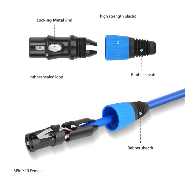 4 Color / Set JC1015 XLR 3pin Male to Female Audio Cable-Reluova