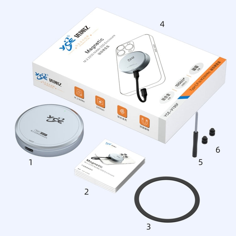 YCE-V195F USB-C / Type-C to M.2 NVMe Magnetic Hard Drive Enclosure My Store