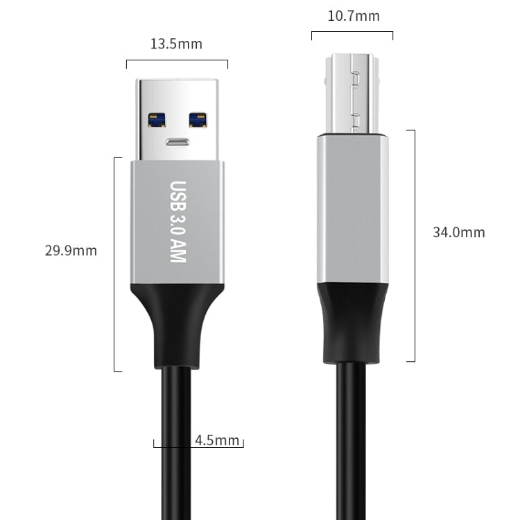 USB 3.0 A Male to USB-B Square Interface Printer Data Transmission Adapter Cable