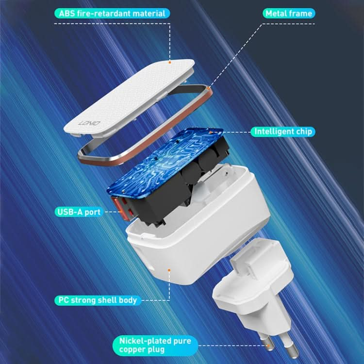 LDNIO A1204Q QC3.0 18W USB Fast Charger with 1m USB to 8 Pin Cable