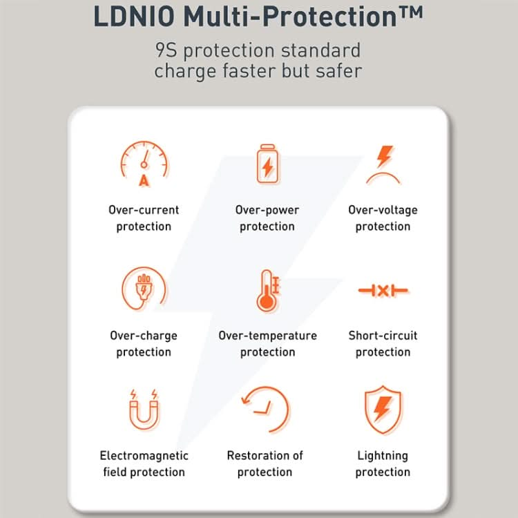 LDNIO Q229 QC3.0 / PD20W USB + Type-C Fast Charger with 1m Type-C to 8 Pin Cable