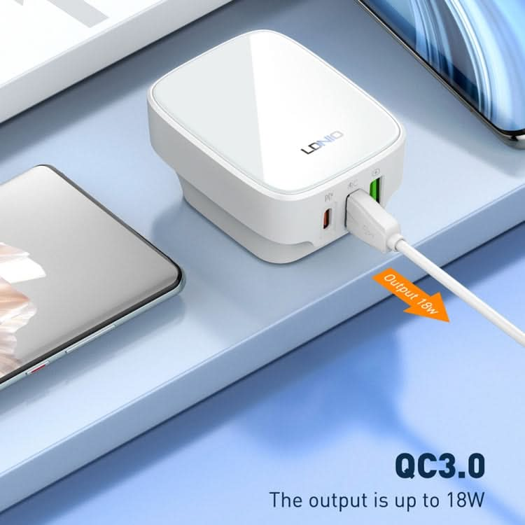 LDNIO Q334 32W Type-C + Dual USB Port Charger with 1m Micro USB Data Cable