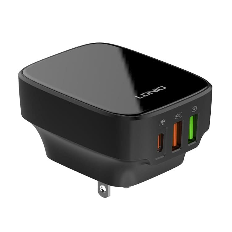 LDNIO Q334 32W Type-C + Dual USB Port Charger with 1m USB-C / Type-C to USB-C / Type-C Data Cable