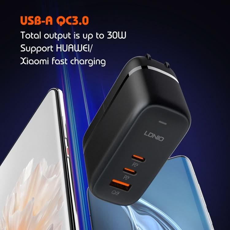 LDNIO Q366 65W USB + Dual Type-C Port Charger with 1m USB-C / Type-C to USB-C / Type-C Data Cable