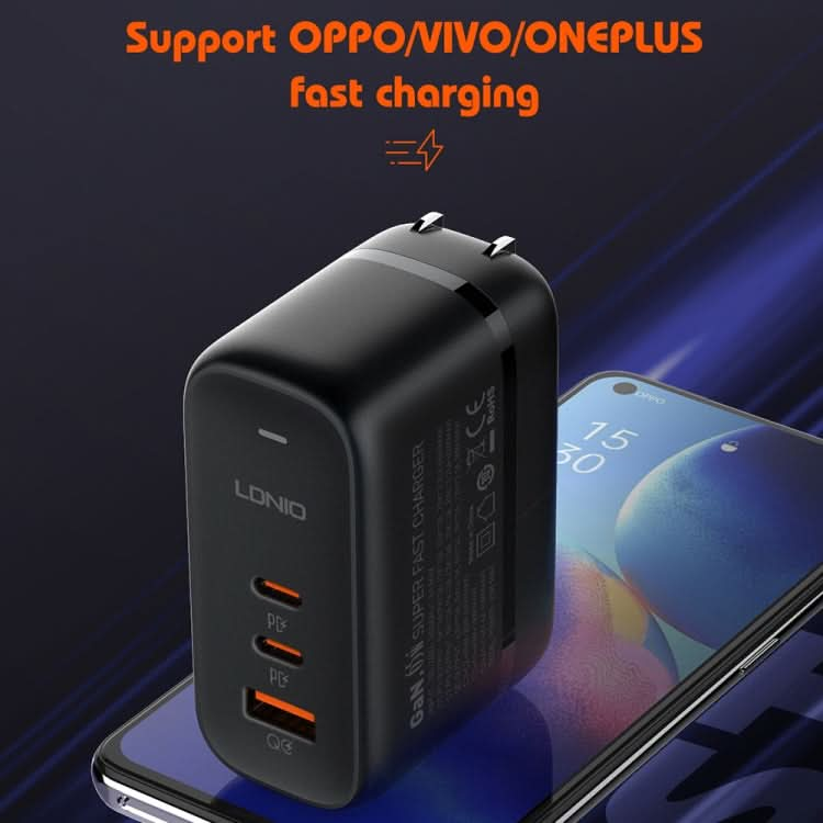 LDNIO Q366 65W USB + Dual Type-C Port Charger with 1m USB-C / Type-C to USB-C / Type-C Data Cable