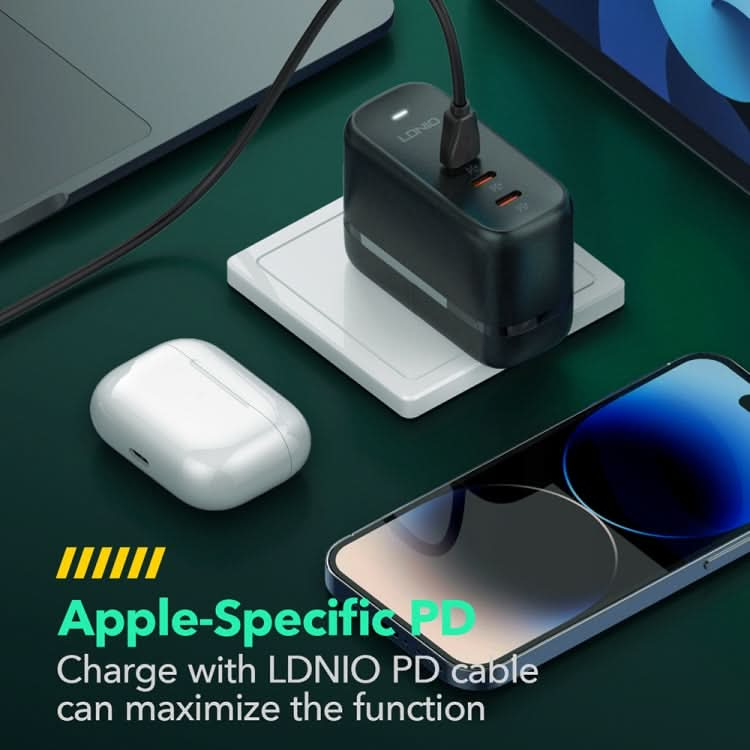 LDNIO Q367 65W GaN 3 x USB-C / Type-C Interface Charger with 1m USB-C / Type-C to USB-C / Type-C Data Cable