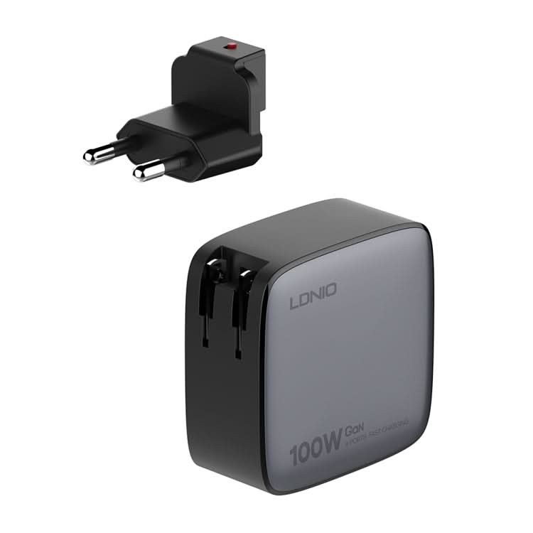 LDNIO Q408 100W GaN USB+3 USB-C / Type-C Interface Charger with 1m 100W USB-C / Type-C to USB-C / Type-C Data Cable