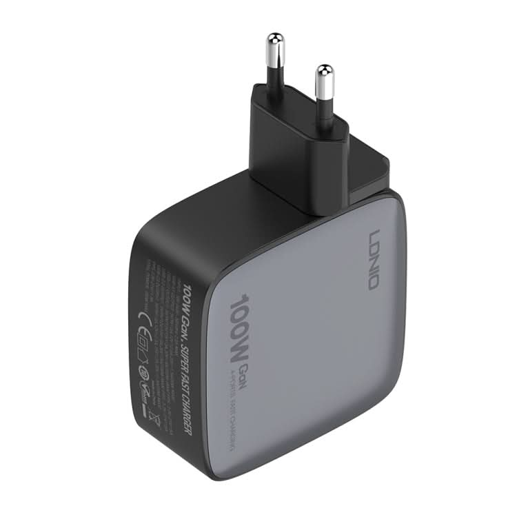 LDNIO Q408 100W GaN USB+3 USB-C / Type-C Interface Charger with 1m 100W USB-C / Type-C to USB-C / Type-C Data Cable